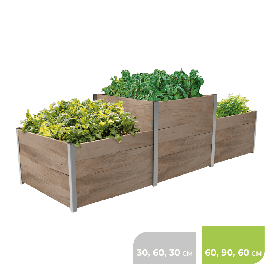 BioGreen Modulares Hochbeet-System ErnteMAXX Siegerpodest 3 Quadratmeter 60 und 90 cm Höhe
