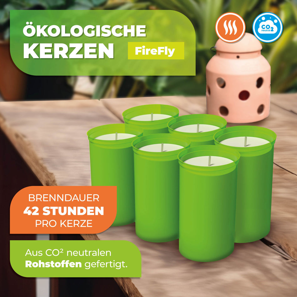 BioGreen 6er-Set Kerzen für Kerzenfrostwächter FireFly Übersicht