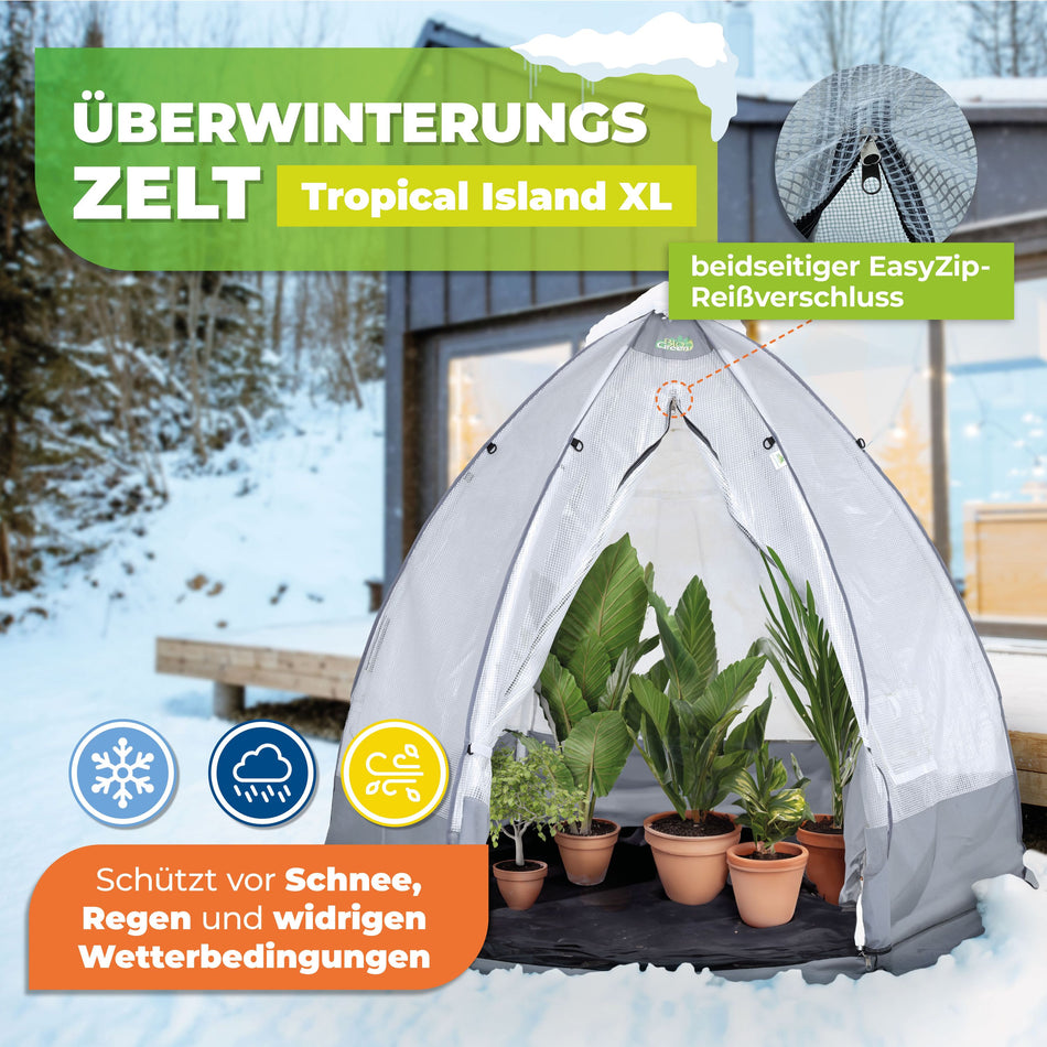 Überwinterungszelt "Tropical Island XL" Ø 340 x H 280 cm