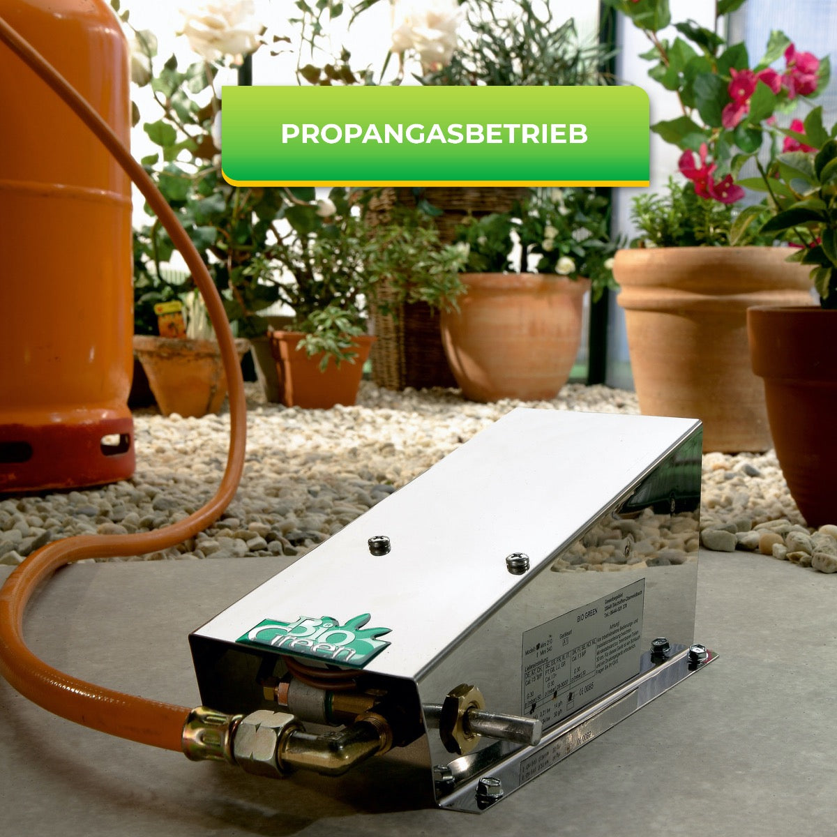 Bio Green Gas-Gewächshausheizung MI 80 mit Propangasbetrieb