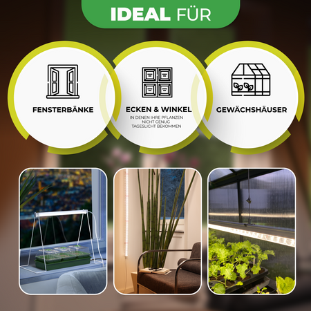 Bio Green LED-Lichtleiste für Pflanzen Florabooster 200 für Gewächshaus, Fensterbank und dunkle Ecken