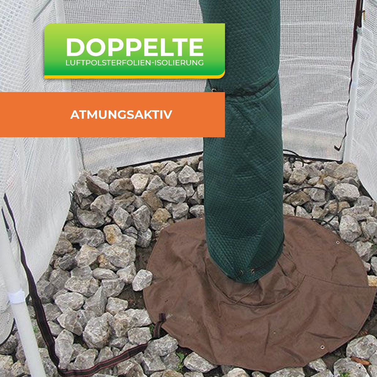 Bio Green Wurzelschutz für Palmen mit doppelter Luftpolsterfolien-Isolierung