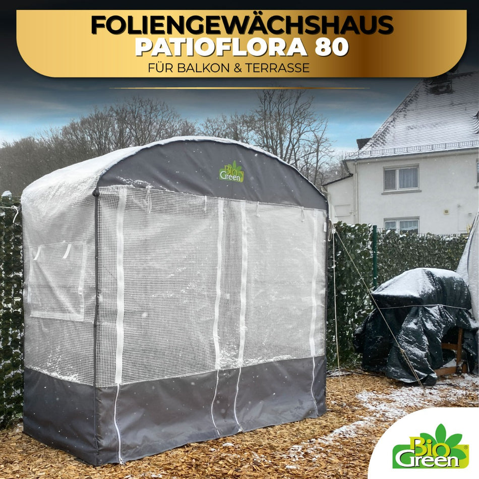 Bio Green Überwinterungszelt für Pflanzen Patioflora 80 für Balkon und Terrasse