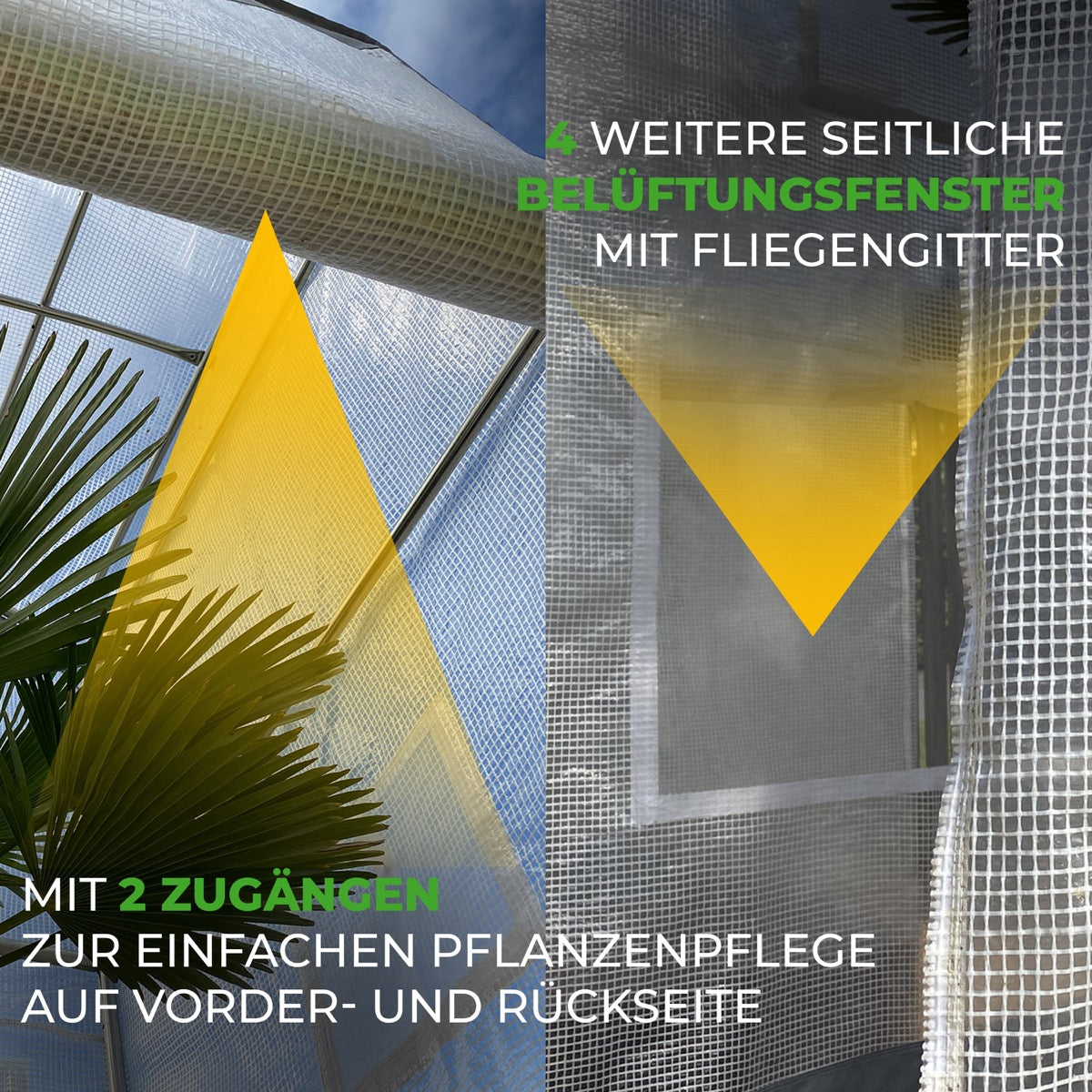 Bio Green Überwinterungszelt für Pflanzen Patioflora 100 mit 4 Belüftungsöffnungen und 2 Zugängen