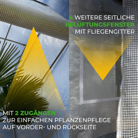 Bio Green Überwinterungszelt für Pflanzen Patioflora 100 mit 4 Belüftungsöffnungen und 2 Zugängen
