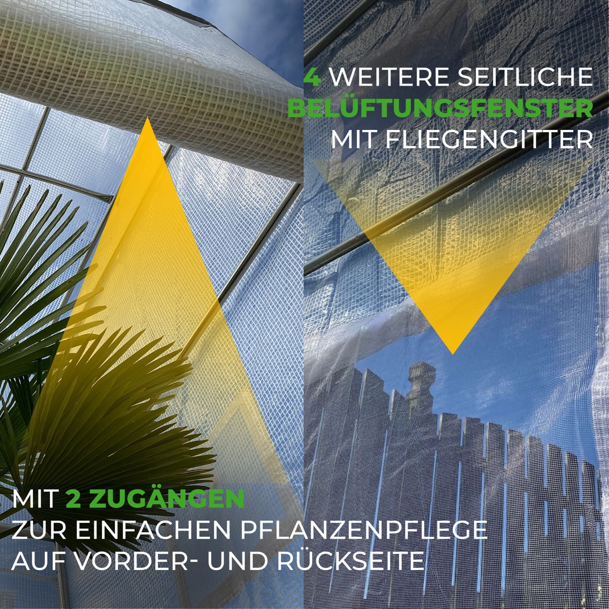 Bio Green Überwinterungszelt für Pflanzen Patioflora 200 mit Belüftungsöffnungen