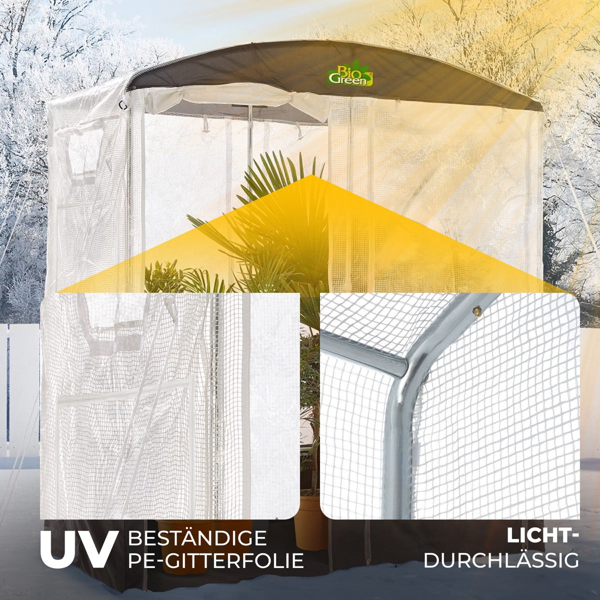 Bio Green Überwinterungszelt für Pflanzen Patioflora 200 mit UV-beständiger Folie