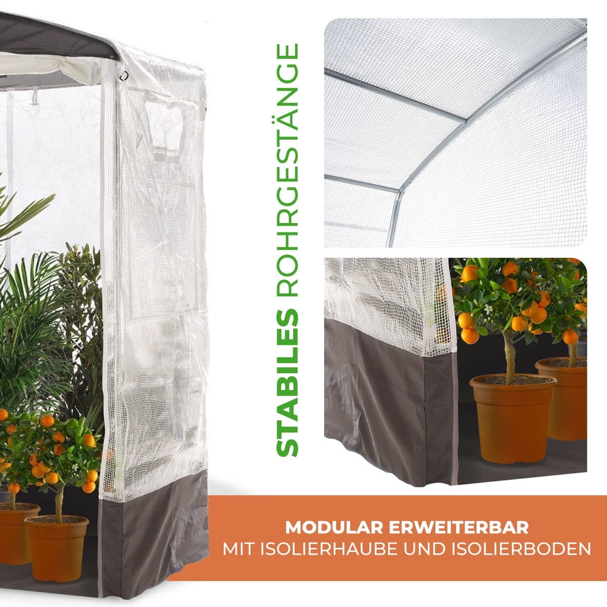 Bio Green Überwinterungszelt für Pflanzen Patioflora 200 mit stabilem Rohrgestänge