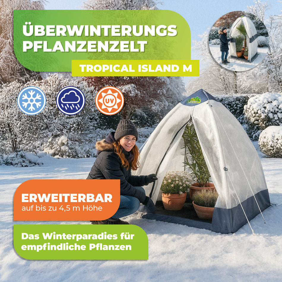 Überwinterungszelt "Tropical Island M" L 130 x B 130 x H 150 cm
