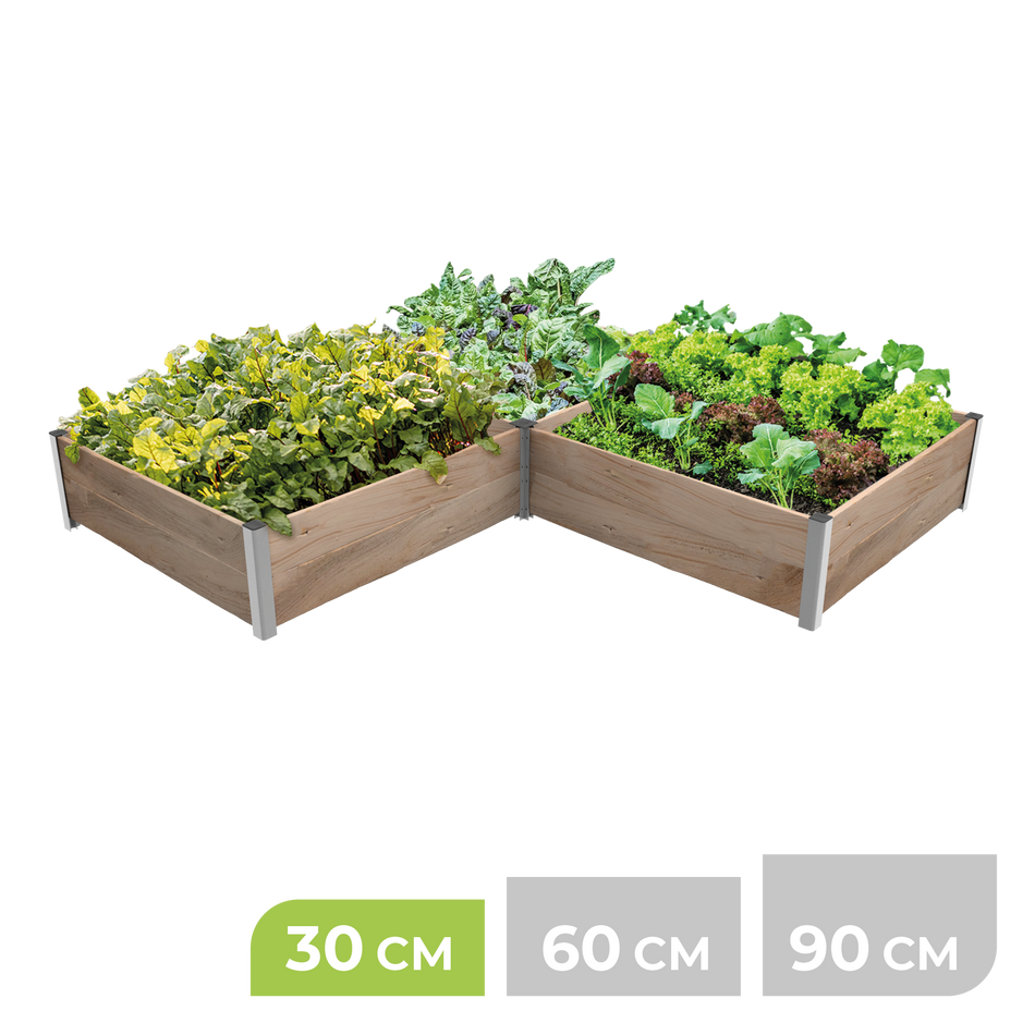 BioGreen Modulares Hochbeet-System ErnteMAXX Eck-Form 3 Quadratmeter 30 cm Höhe