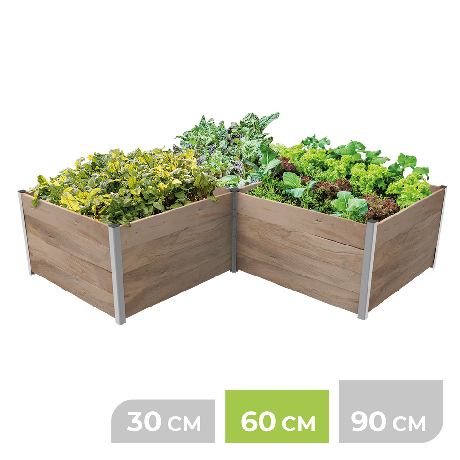 BioGreen Modulares Hochbeet-System ErnteMAXX Eck-Form 3 Quadratmeter 60 cm Höhe