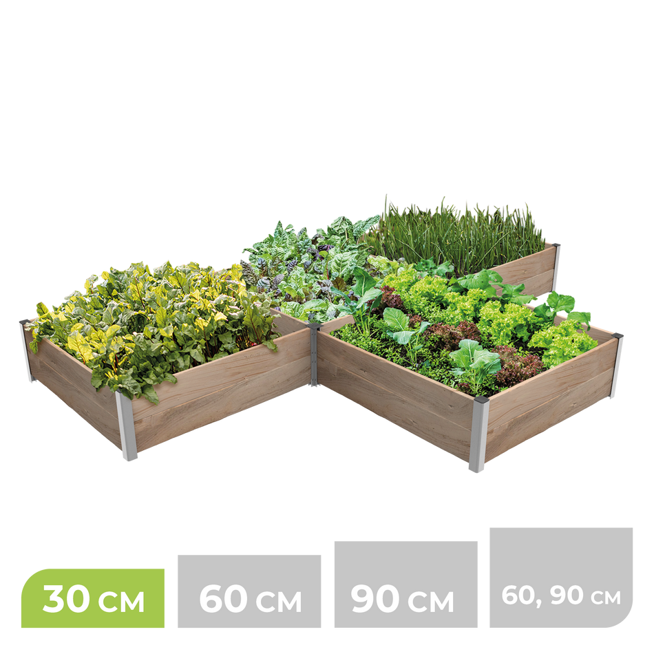 BioGreen Modulares Hochbeet-System ErnteMAXX T-Form 4 Quadratmeter 30 cm Höhe