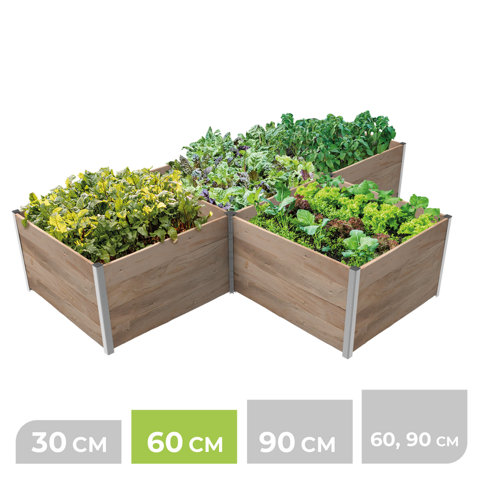 BioGreen Modulares Hochbeet-System ErnteMAXX T-Form 4 Quadratmeter 60 cm Höhe