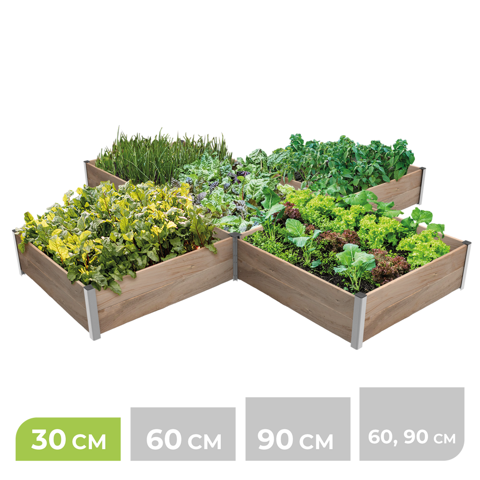 BioGreen Modulares Hochbeet-System ErnteMAXX Kreuz-Form 5 Quadratmeter 30 cm Höhe