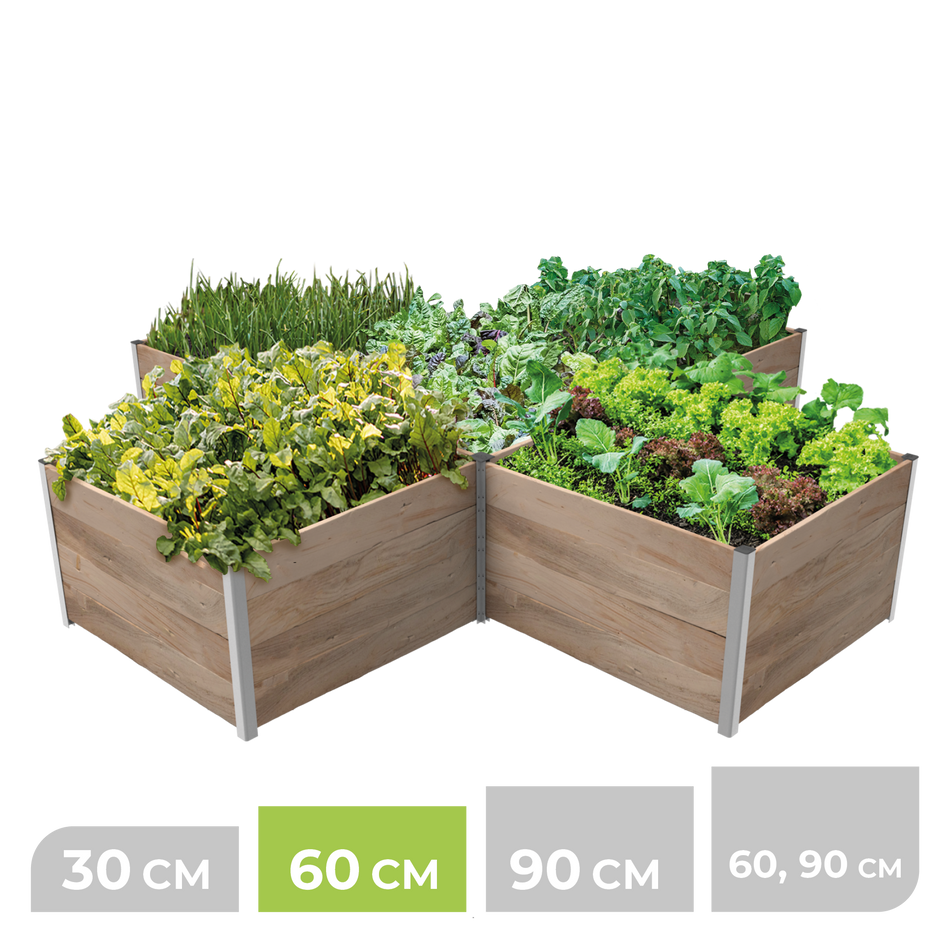 BioGreen Modulares Hochbeet-System ErnteMAXX Kreuz-Form 5 Quadratmeter 60 cm Höhe