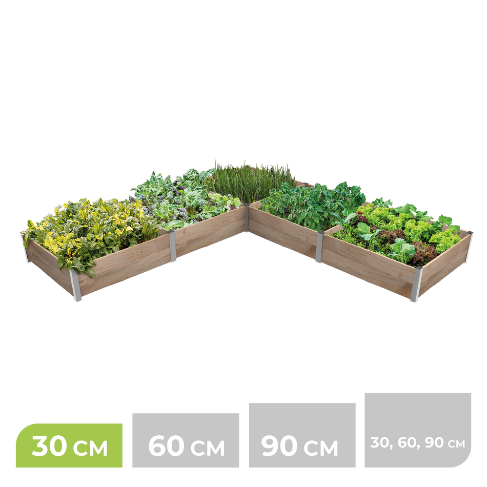 BioGreen Modulares Hochbeet-System ErnteMAXX Eck-Form 5 Quadratmeter 30 cm Höhe