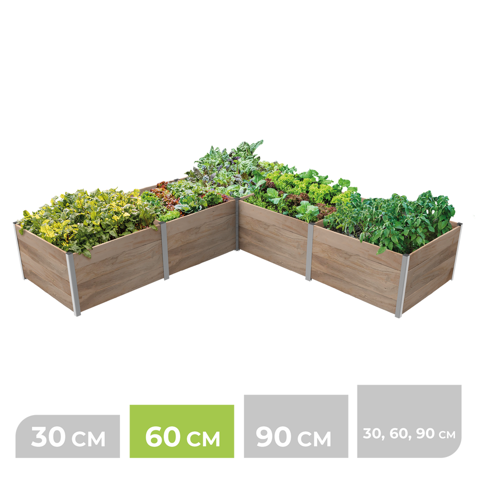 BioGreen Modulares Hochbeet-System ErnteMAXX Eck-Form 5 Quadratmeter 60 cm Höhe