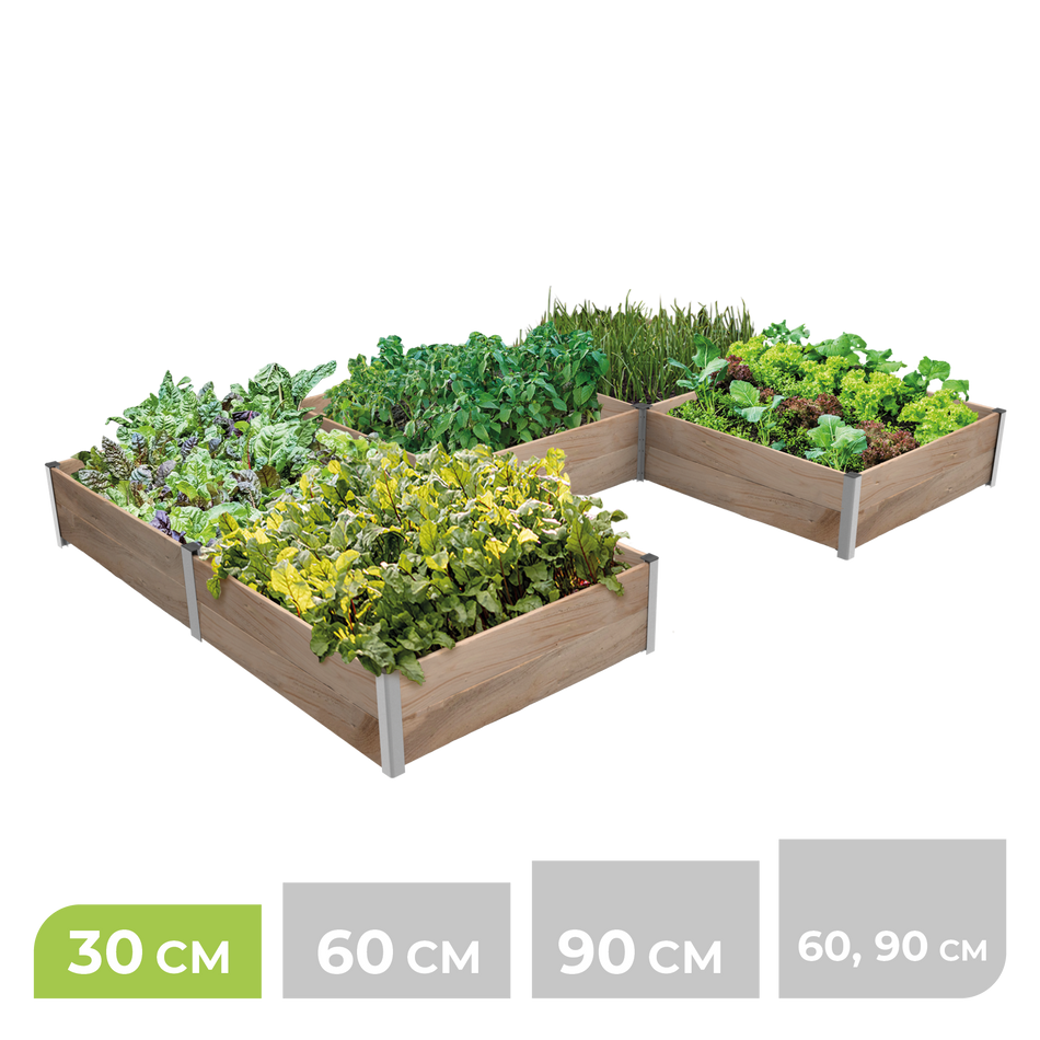 BioGreen Modulares Hochbeet-System ErnteMAXX U-Form 5 Quadratmeter 30 cm Höhe