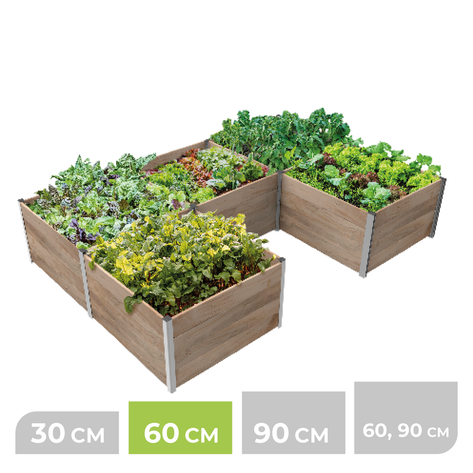 BioGreen Modulares Hochbeet-System ErnteMAXX U-Form 5 Quadratmeter 60 cm Höhe