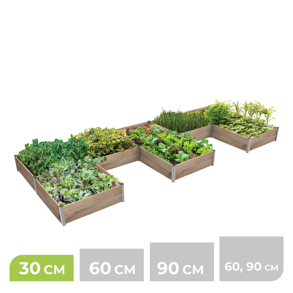 BioGreen Modulares Hochbeet-System ErnteMAXX E-Form 8 Quadratmeter 30 cm Höhe