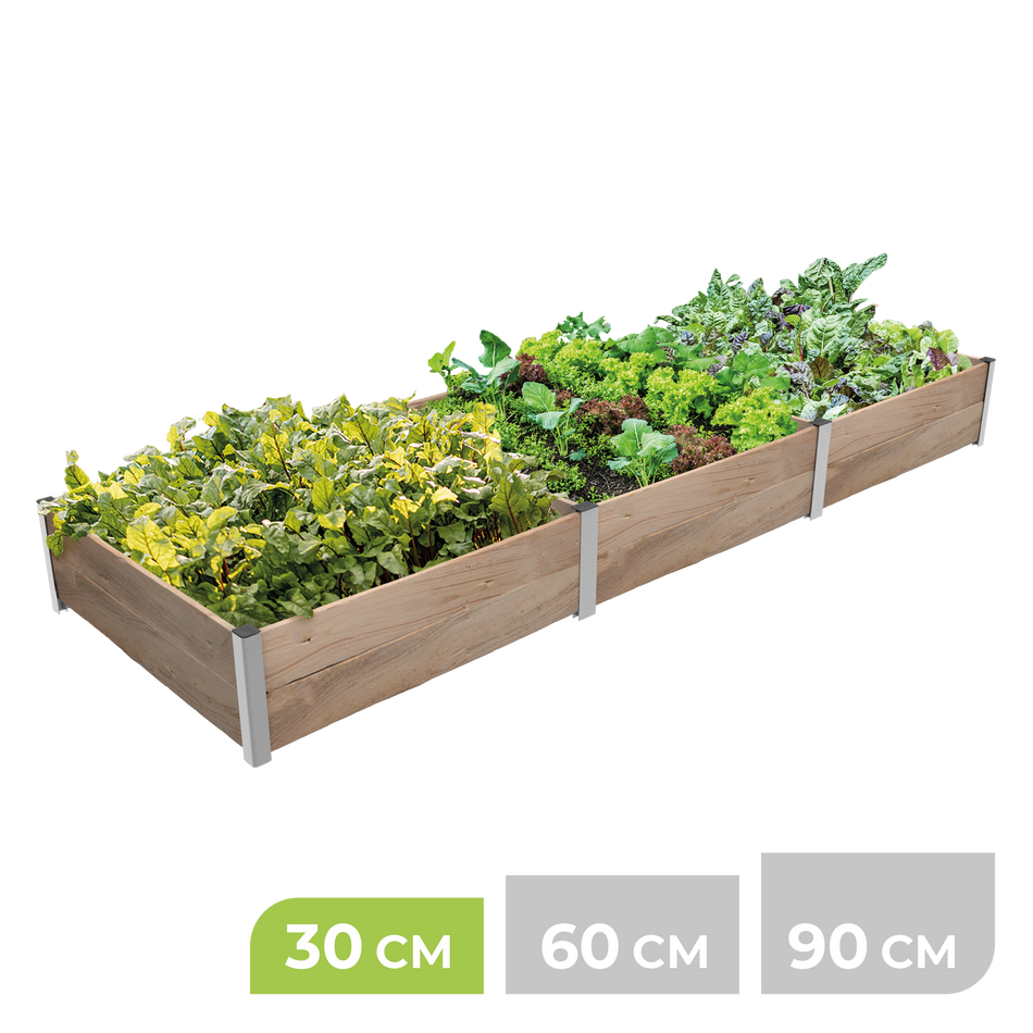 BioGreen Modulares Hochbeet-System ErnteMAXX Rechteck 3 Quadratmeter 30 cm Höhe