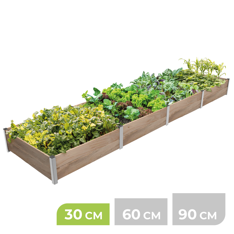 BioGreen Modulares Hochbeet-System ErnteMAXX Rechteck 4 Quadratmeter 30 cm Höhe