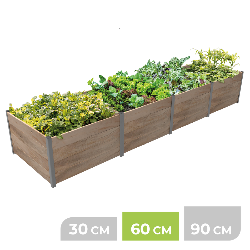 BioGreen Modulares Hochbeet-System ErnteMAXX Rechteck 4 Quadratmeter 60 cm Höhe