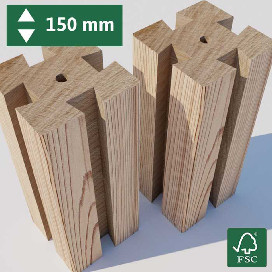 2er-Pack Hochbeet Pfosten für Bausatz erhältlich in verschiedenen Höhen