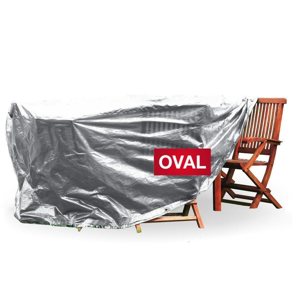 Rainexo Gartentisch-Schutzhülle - silbergrau  - oval