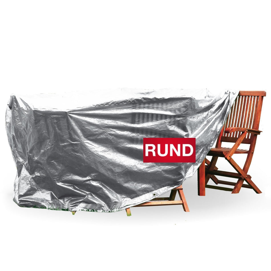 Rainexo Gartentisch-Schutzhülle für runde Tische - silbergrau
