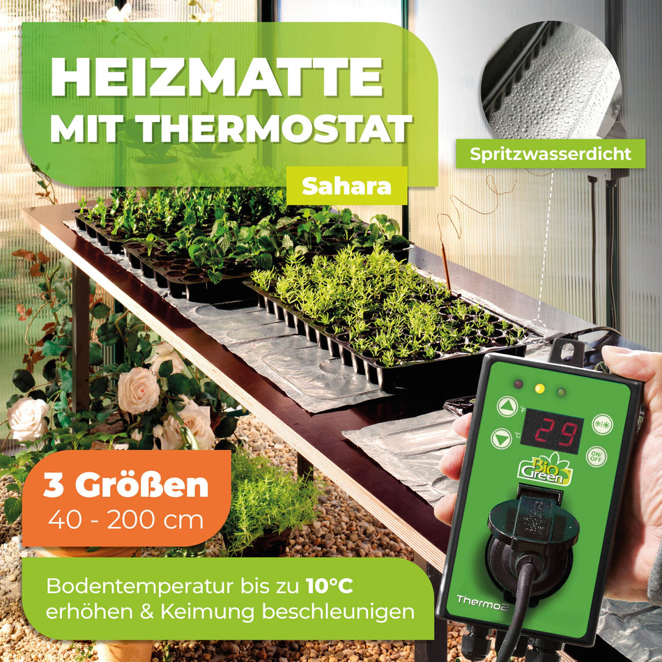 Heizmatte "Sahara" mit Thermostat für Pflanzen in verschiedenen Größen