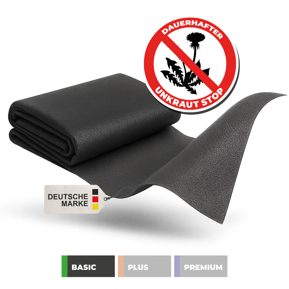 Unkraut-Mulchvlies TERRAVLIES Basic in Schwarz, UV-Stabil, Wasserdurchlässig