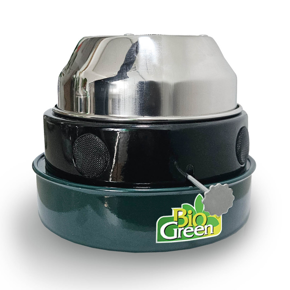 BioGreen-Paraffin-Gewächshausheizung Warmax Antifrost  aus Stahl freigestellt