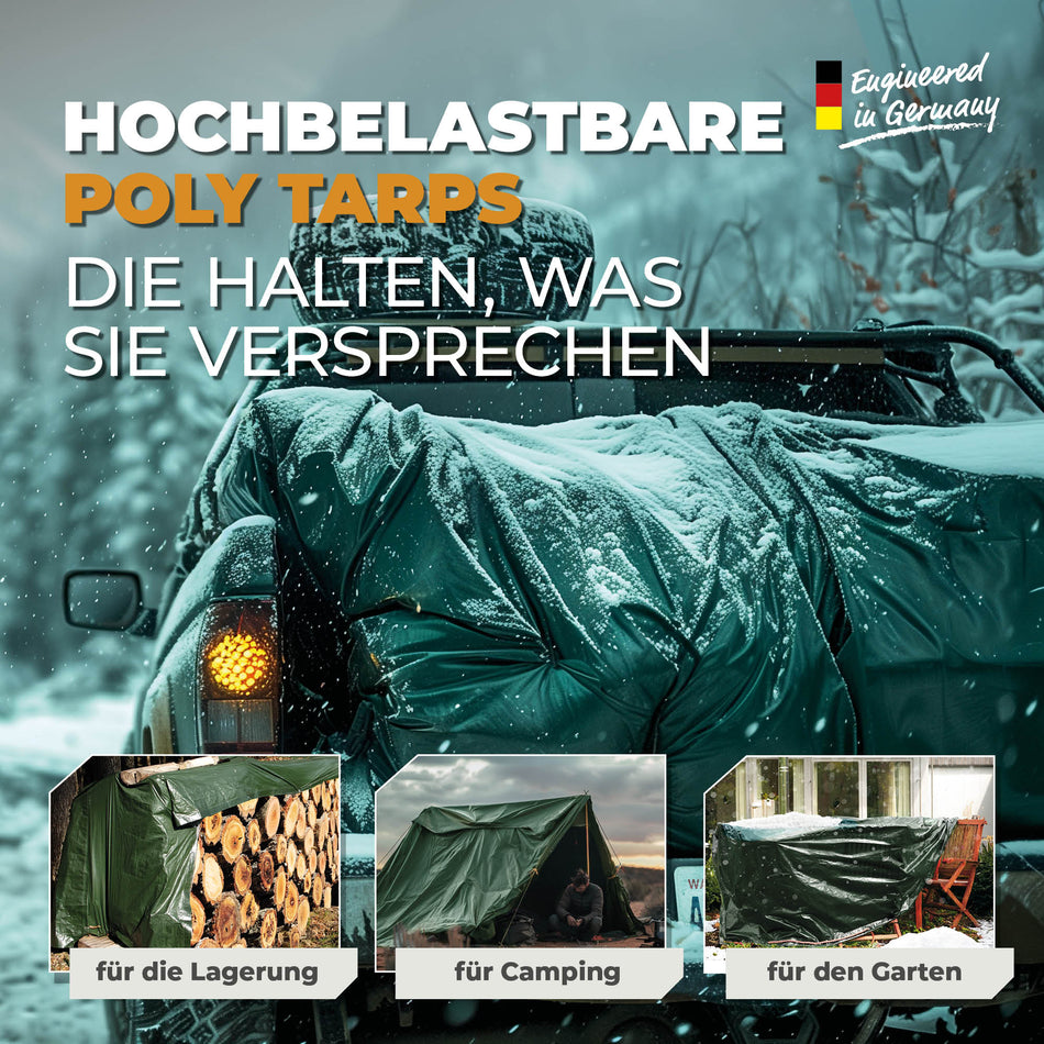 Abdeckplane in Grün/Blau 150g/m² 10x15m "Power" - BioGreen GmbH