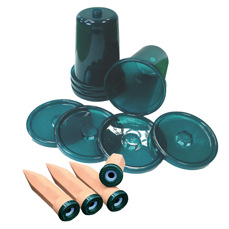 Bewässerungssystem "Hydro Cup" mit 4 Tonkegeln und Becheraufsätzen