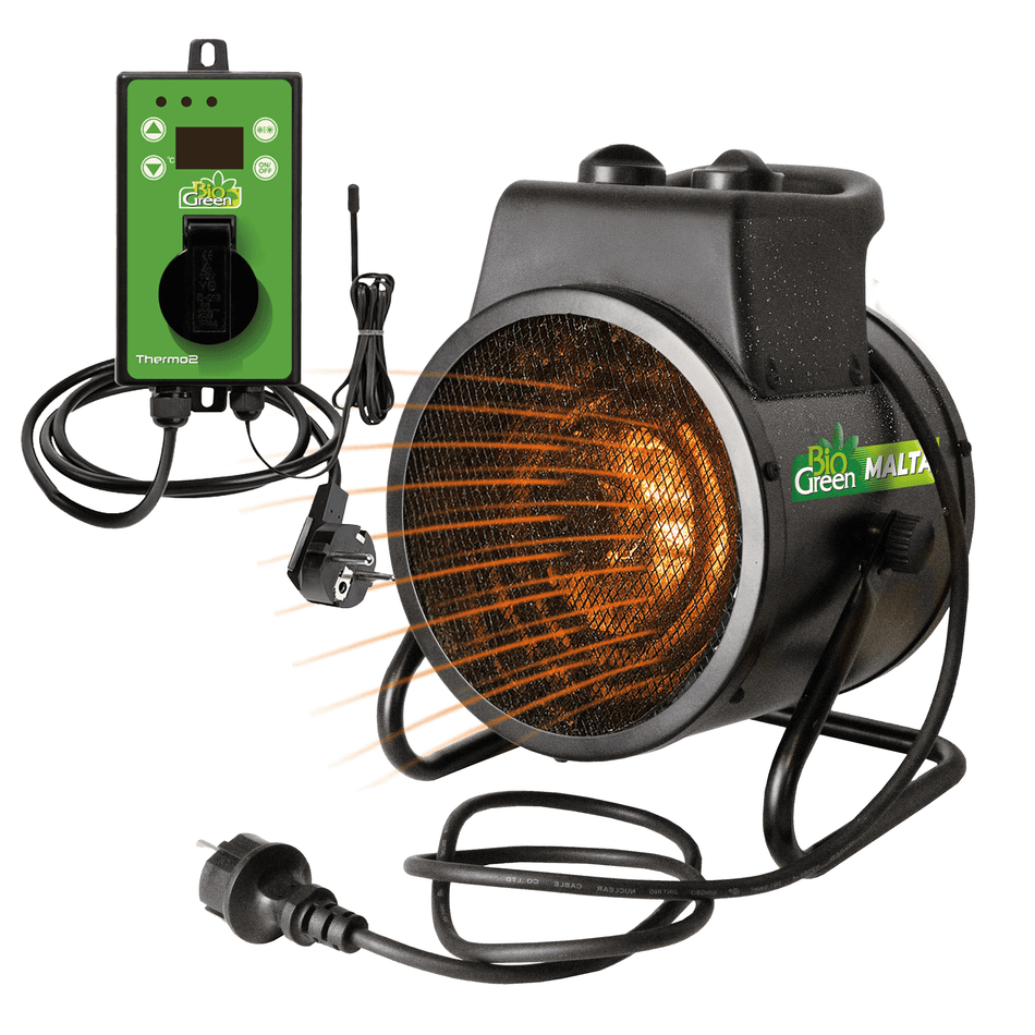 Gewächshausheizung MALTA – mit digitalem Thermostat 2000 W - BioGreen GmbH