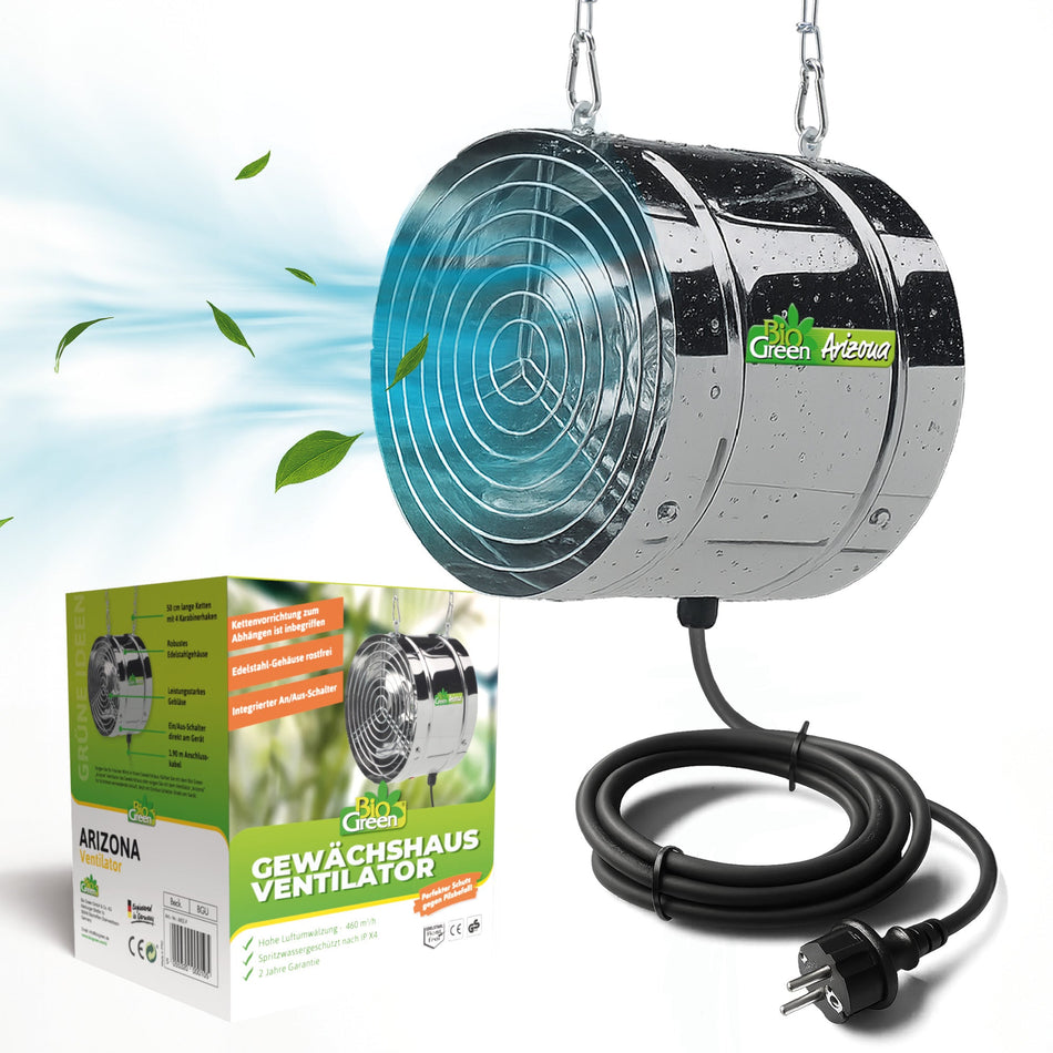 Gewächshausventilator Arizona mit 31 Watt und 420 m³/h Luftumwälzung