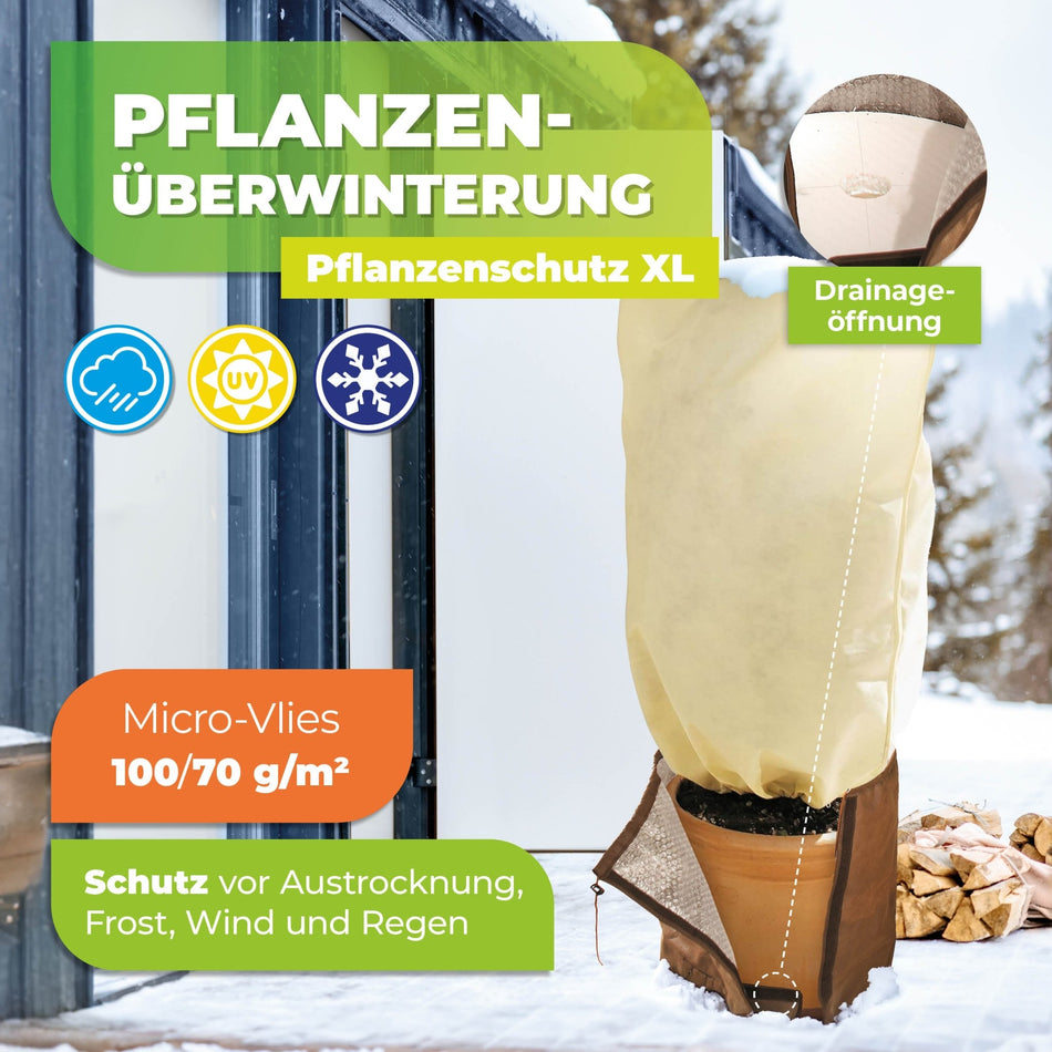 Thermo Topfschutz XL Ø 65 cm & Pflanzensack XL Höhe 100 cm - BioGreen GmbH