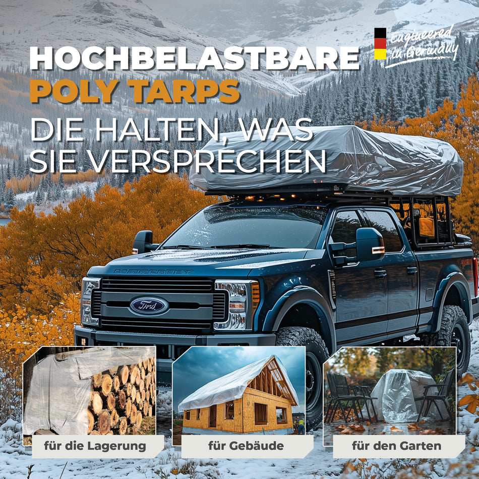 Transparente Abdeckplane 250g/m² 4x6m "Premium" - BioGreen GmbH