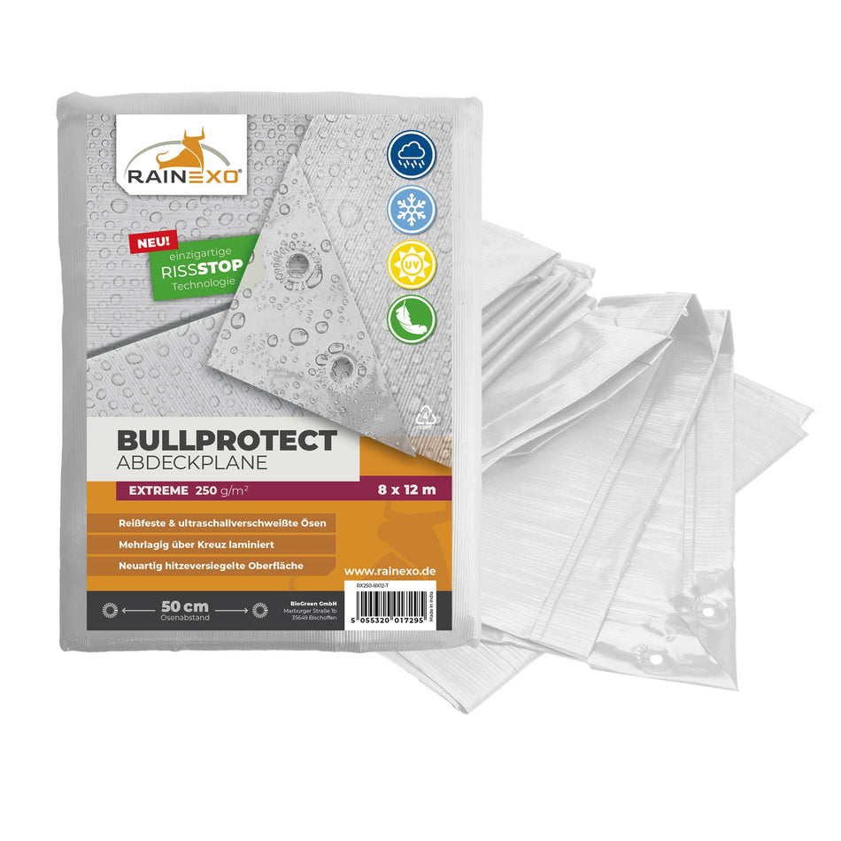 Transparente Abdeckplane 250g/m² 8x12m "Premium" - BioGreen GmbH