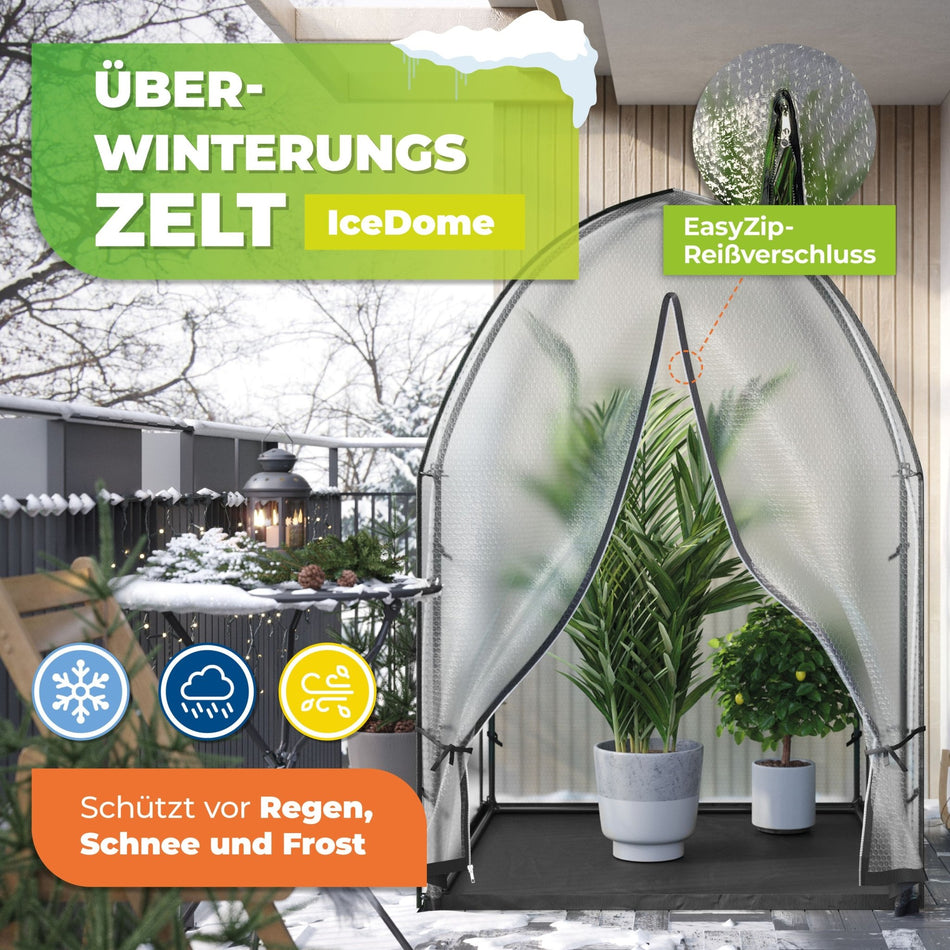 Überwinterungszelt "ICEDOME ThermoPLUS" L 120 x B 120 x H 183 cm - BioGreen GmbH