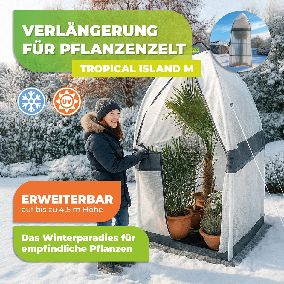 Verlängerung für Überwinterungszelt "Tropical Island M" L 130 x B 130 x H 100 cm - BioGreen GmbH