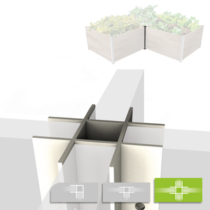 Profilé transversal en aluminium pour plate-bande surélevée HarvestMAXX disponible en 3 hauteurs