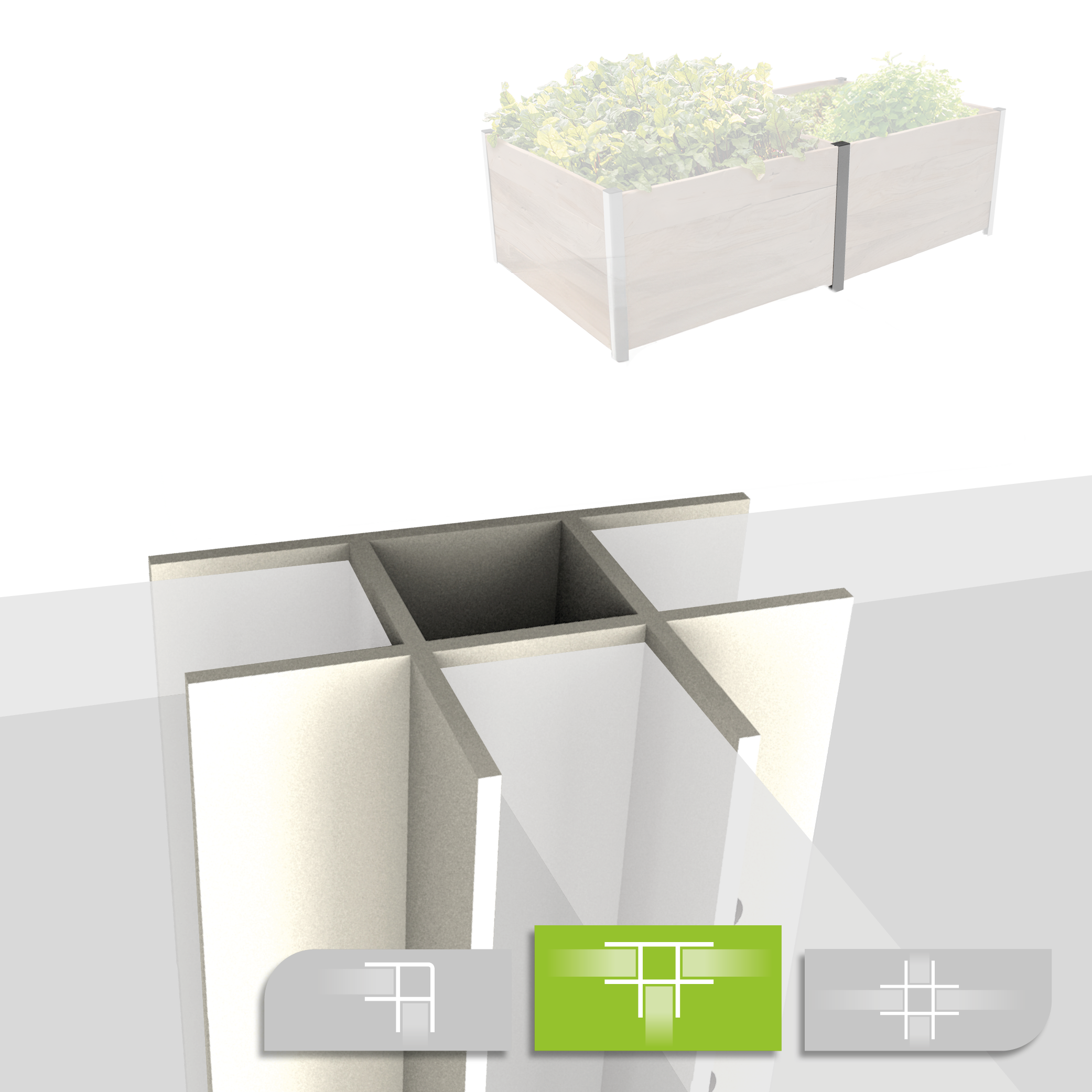 Profilé en T en aluminium pour plate-bande surélevée HarvestMAXX disponible en 4 hauteurs