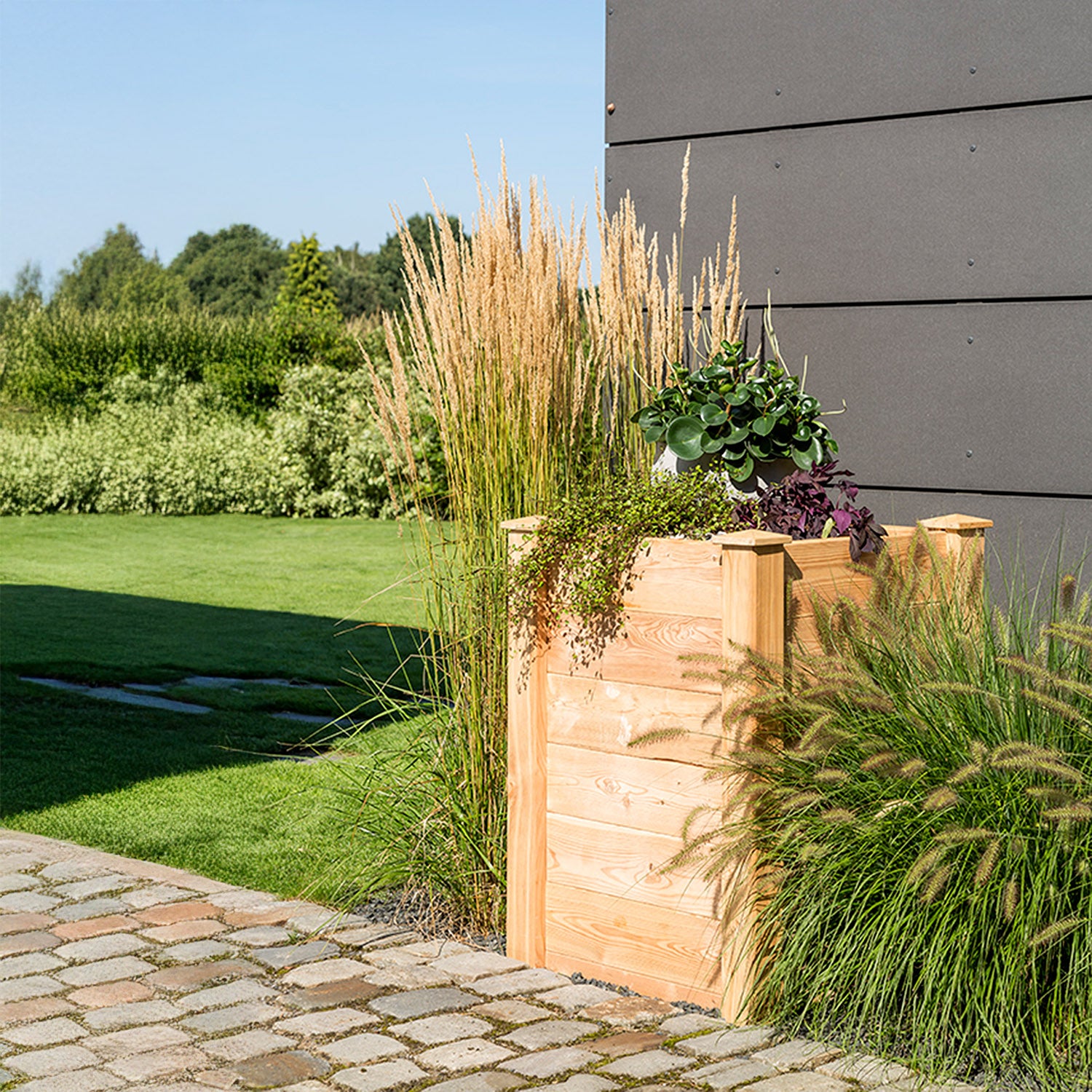 Hochbeet MULTIBOX aus Lärchenholz für Balkon L 78 x B 78 x H 89 cm