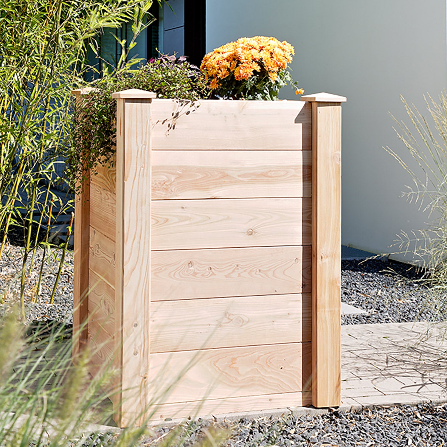Hochbeet MULTIBOX aus Lärchenholz für Balkon L 78 x B 78 x H 89 cm