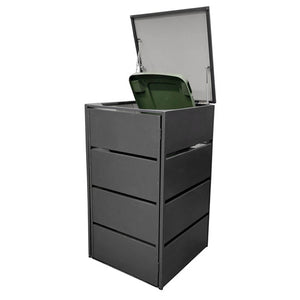 Poubelle 1 en métal, de haute qualité et inoxydable, anthracite, sans poignée 120 - 240 L