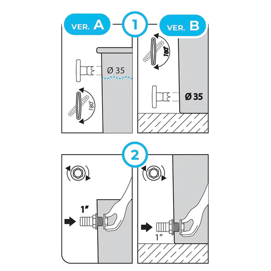 Schlauchanschluss 1" - Schlauchtülle mit Handbohrer