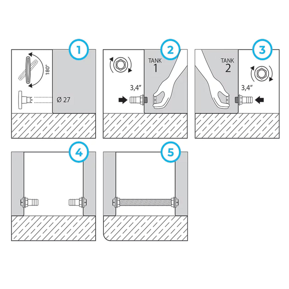 Verbindungs-Set 3/4" - Verbinden von mehreren Regenwassertonnen