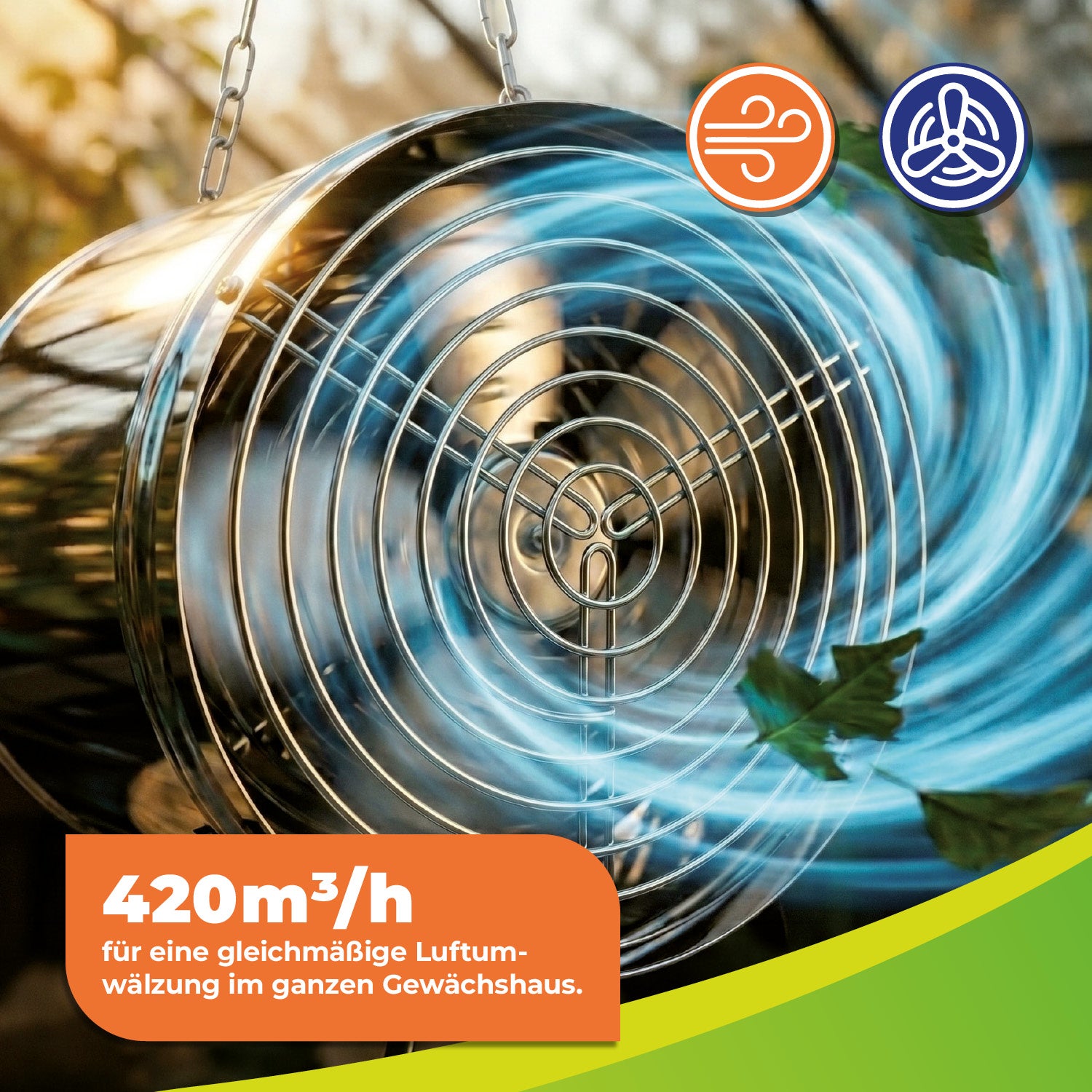 Ventilateur Arizona avec tuyau à économie d'énergie, 460 m³/h, 230 V